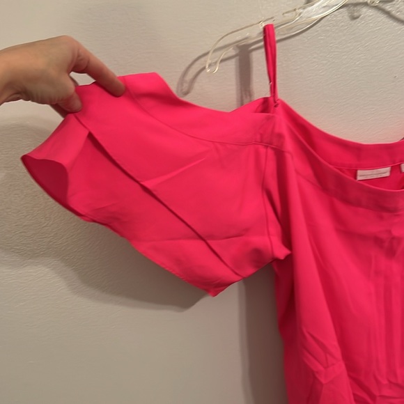 New York & Company Tops - NY & Co Bright Pink Off the should Top